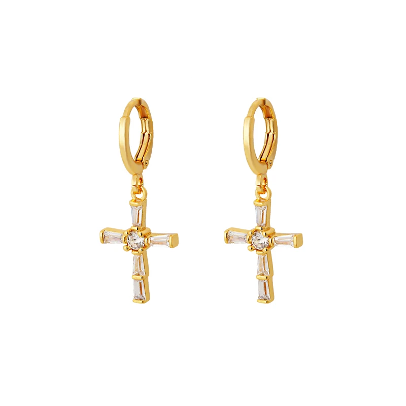 Gold Mchic, роскошные геометрические серьги с крестом, высокое качество, циркон, медь, золото, ювелирное изделие, свисающие серьги для женщин, вечерние, Bijoux Femme - Окраска металла: Gold