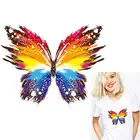 Красочная бабочка мультфильм теплопередача для одежды теплопередача на ткань искусственное сердце украшение значок наклейка