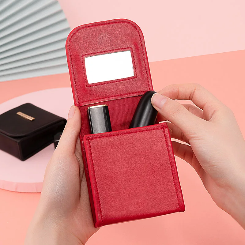 Косметичка для губной помады с зеркалом дорожная сумка макияжа органайзер