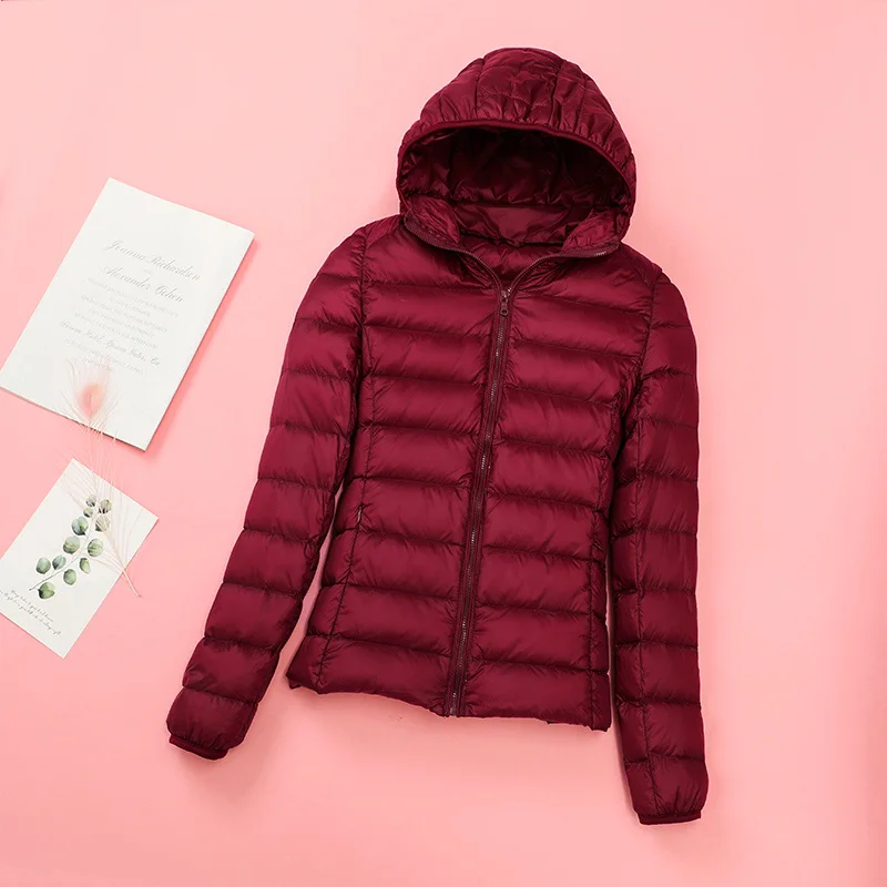 Осенняя куртка для женщин с капюшоном черная Базовая на молнии дамское пальто