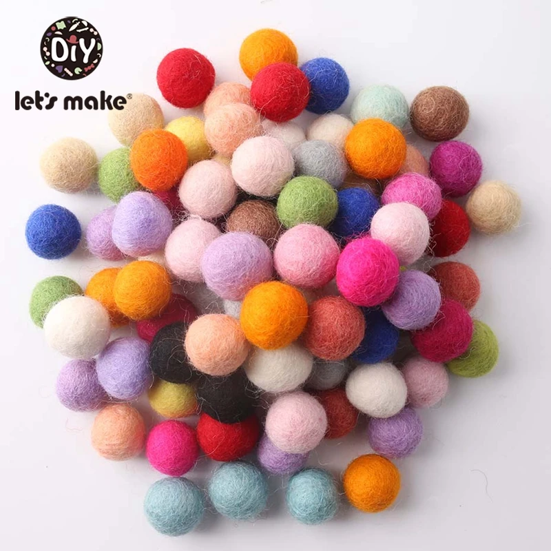 mix color 120 шт 20 мм шарик из шерстяного войлока помпоны шарики DIY домашний декор для детской комнаты Висячие зеленые розовые белые лаймовые фиолетовые фетровые шары - Цвет: mix color