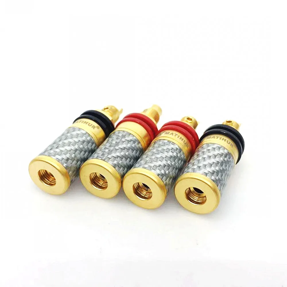 MATIHUR Carbon fiber 99.99% Pure Copper Gold Amplifier Speaker Terminal Binding Post XS2 | Электроника