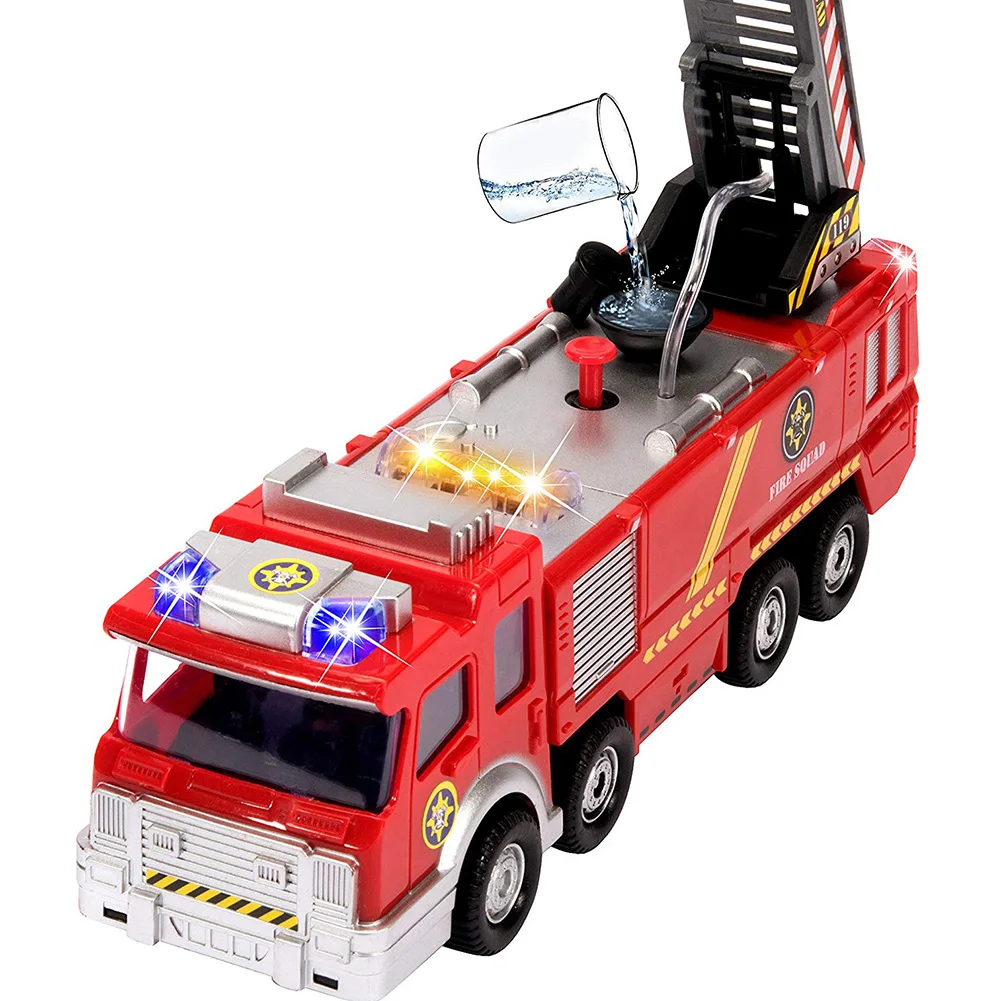 

360 Rotation Electric Fire Truck Toy with Music LED Shooting Water Kids Educational Toys for Children Gift