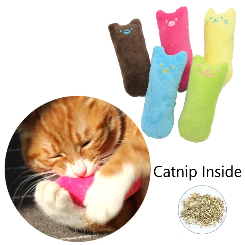 

Cute Colorful Cat Toys Interactive Kitten Teeth Grinding Catnip Toy Plush Cat Accessories Pet Chewing Toy Claws Thumb Bite Toys