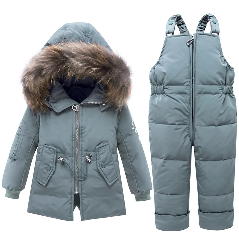 Russian Winter Coats -30 Degrees Outerwear Hooded Parkas Infant Jumpsuit Baby Fur Snowsuit Thicken Snow Wear Pants Set | Детская одежда