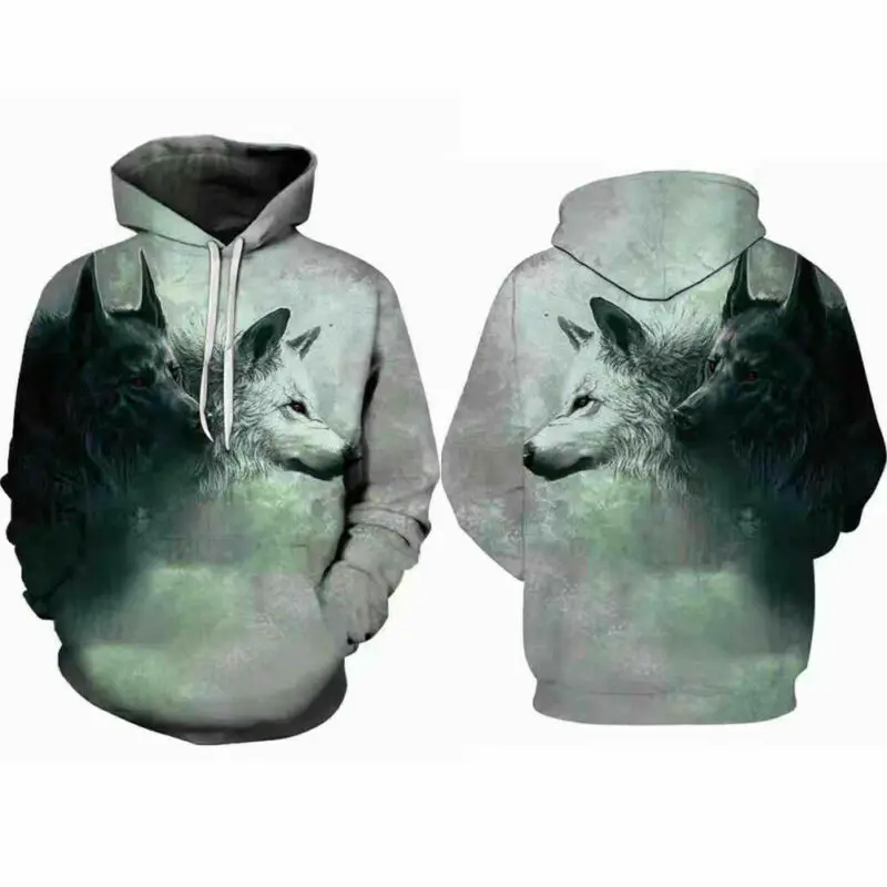 

Women Men Couple Hoodie Long Sleeve Spring Autumn Animal 3D Pattern Sweatshirts Coat Pullover Tops Plus Size XXXL