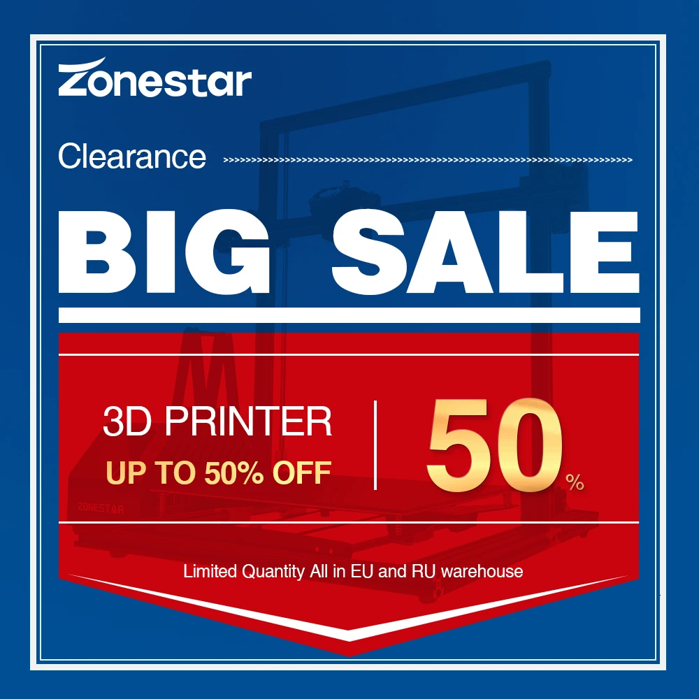 Большая распродажа ZONESTAR заводское оформление 3D принтер DIY набор бесплатная