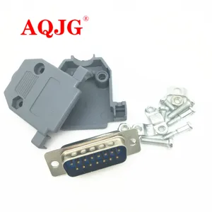 10 шт. параллельно-последовательный порт DB15 15-контактный 15-контактный разъем D Sub Female + пластиковая Сборная крышка корпуса VGA адаптер AQJG
