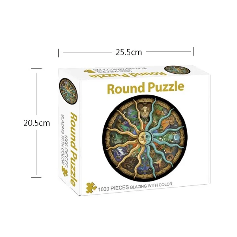 

Round Puzzle 1000 Pieces 3D Paper Jigsaw Puzzle for Adults Educational Toy for Kids