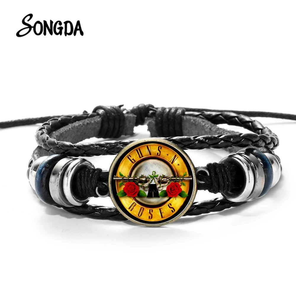 Последняя Пистолеты N рок группа розы браслеты из нержавеющей стали ювелирные