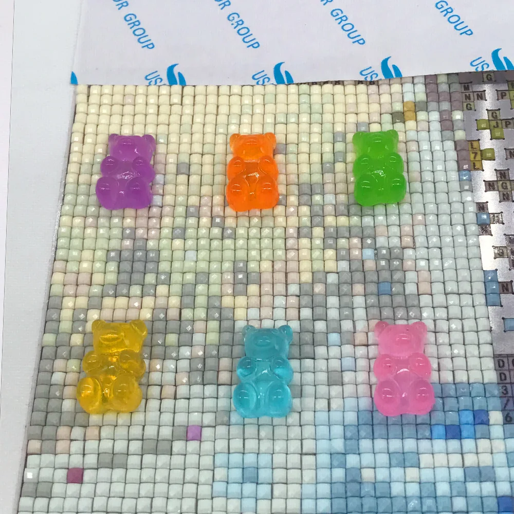 Алмазная живопись клейкий Мишка Майнер с магнитом DIY со стразами аксессуары