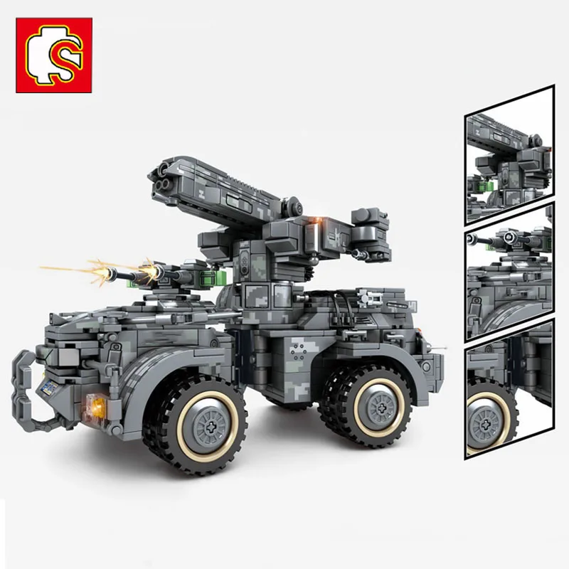 

SEMBO Military Tank WW2 Movie Army Panzer Weapon Gun Tanks Truck Model Building Blocks Bricks DIY Toys For Boys Christmas Gifts