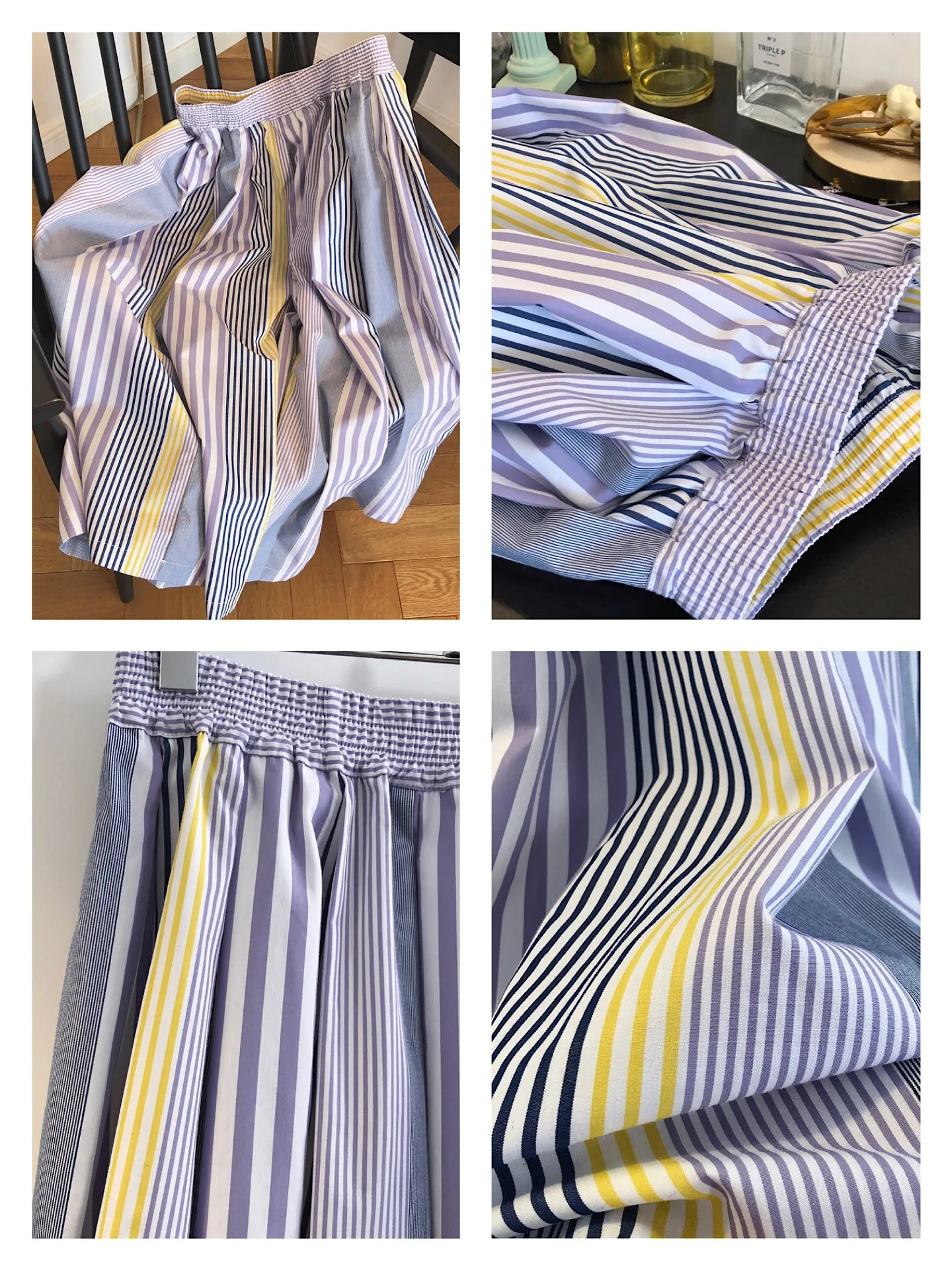 2020 женские длинные юбки с высокой талией Saia двухцветная в полоску для женщин