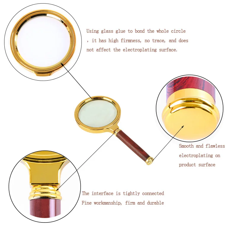 

Magnifying Glass 10X Handheld 60mm/70mm/80mm/90mm Portable Magnifier for Jewelry Newspaper Reading Handheld Magnifier