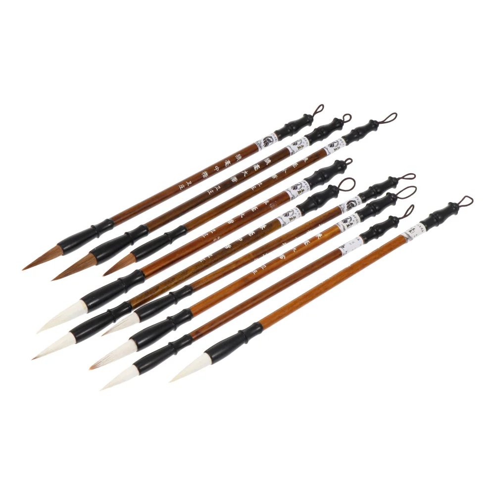 

Pcs 1 Bag Chinese Calligraphy Brushes Portable Painting Brushes (Light Brown)