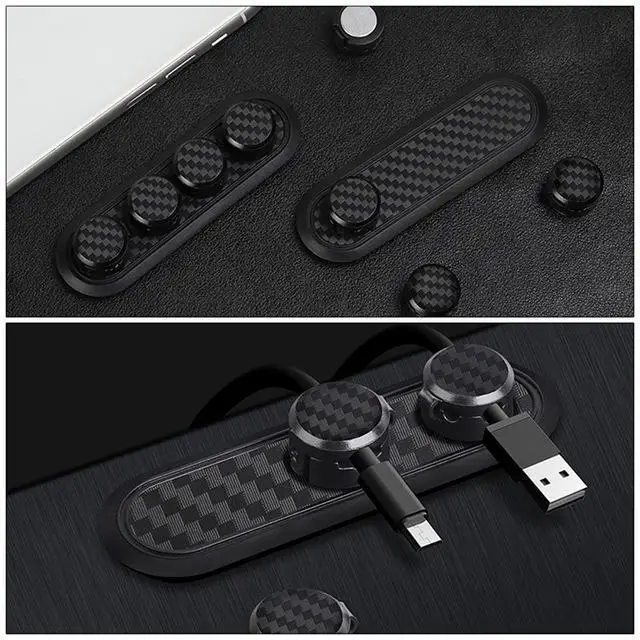 Магнитный Органайзер из углеродного волокна для хранения кабель концентратор