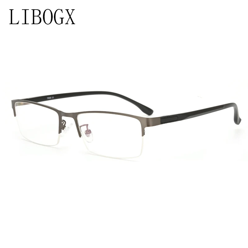 Мужская оправа для очков LIBOGX ультратонкая металлическая полуоправа