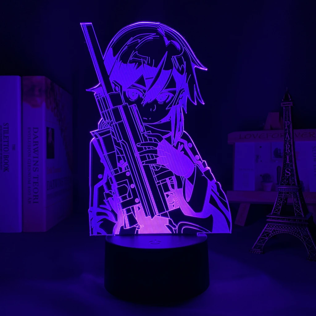 3d Светодиодная лампа Аниме Меч Art Online фигурка Синон для украшения спальни