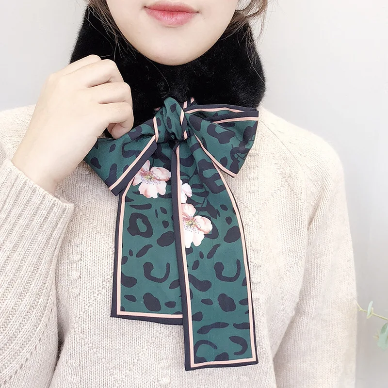 Зимний шарф новинка 2019 женский меховой с леопардовым принтом роскошный