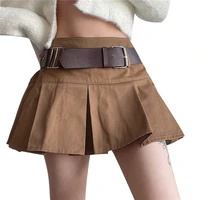 womens casual jean mini skirt slim a line pleated ruffle short denim skirts