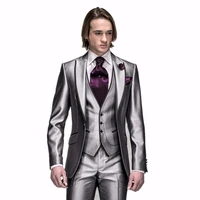 2020 latest silver mans suits for wedding prom dresses wedding suits party suit dinner suit groom wear 3piecejacketpantsvest