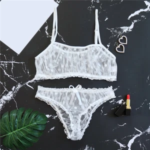 Erotica Sexy Women's Clothing New Women Sexy Dot Mesh Bra Bowknot Underpants Sleepwear Black Lingerie Set S-XL Erotic Costumes Erotica Sexy Women's Clothing New Women Sexy Dot Mesh Bra Bowknot Underpants Sleepwear Black Lingerie Set S-XL Erotic Costumes