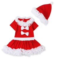 toddler dresses baby girls christmas dress 2pcs kids dress with red hat little girls dresses european and american style clothes