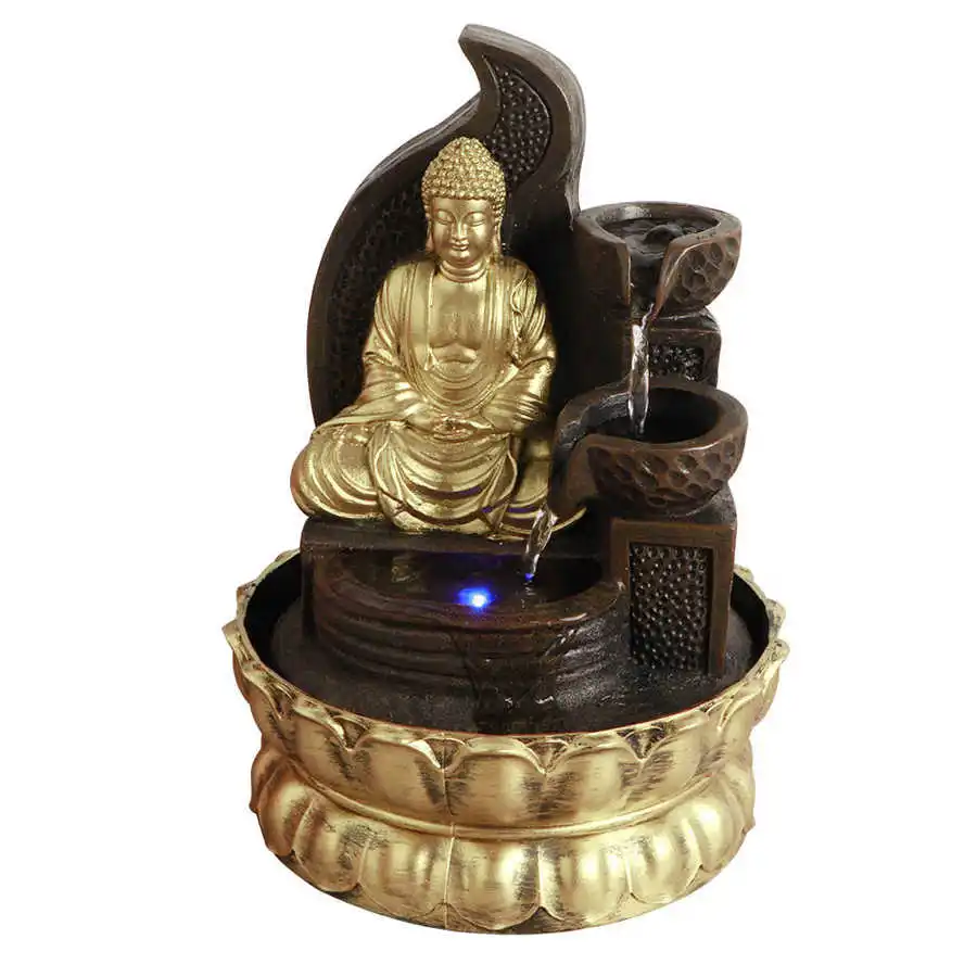 Настольный фонтан со светодиодной подсветкой с орнаментом и водяным насосом для