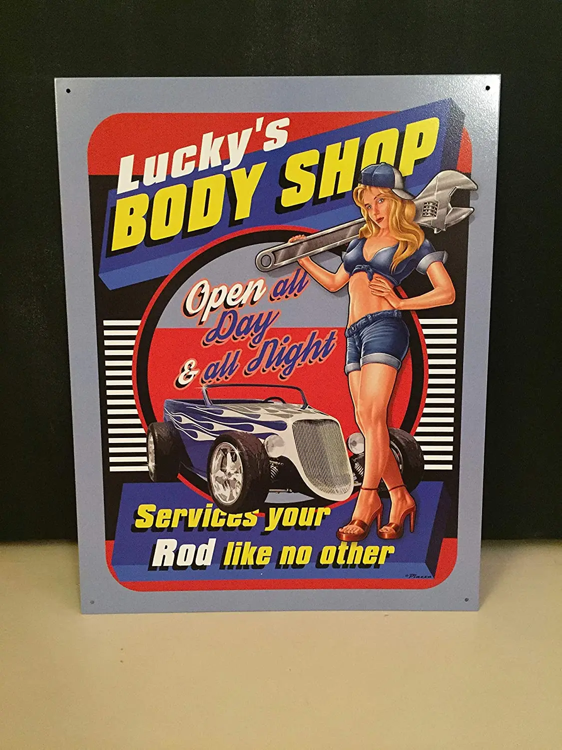 

Diuangfoong Lucky’s Body Shop Vintage Reproduction Metal Sign 12" x 8"