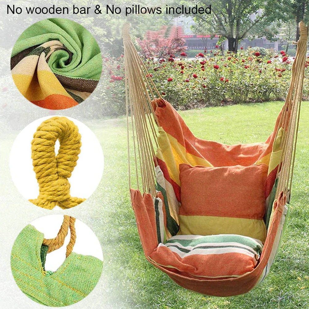 Beste Outdoor Hangmat Schommel Dikker Stoel Opknoping Schommel Stoel Draagbare Ontspanning Canvas Swing Reizen Camping Luie Stoel Met Kussen