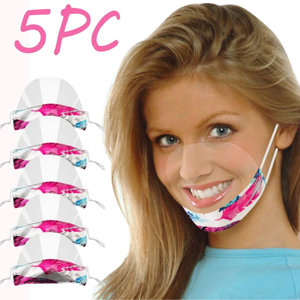 Персональная защитная маска для взрослых Язык губ визуальная прозрачная