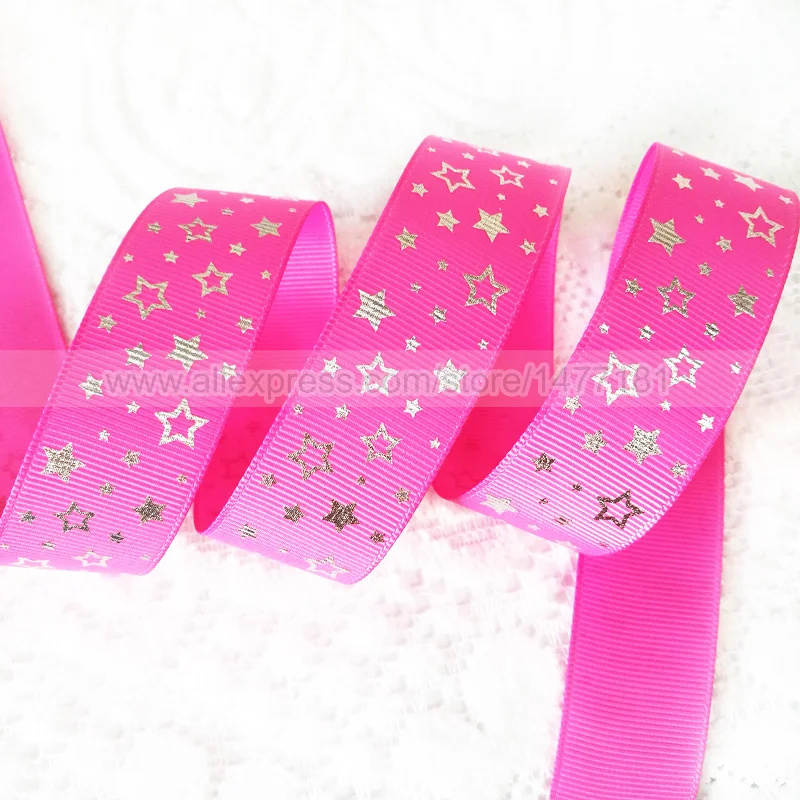 (10 ярдов) 25 мм лента с блестками и звездами ленты в рубчик для упаковки подарков
