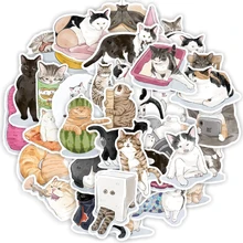10/30/50PCS Cute Animal Cat Stickers Aesthetic DIY Water Bottle Phone Laptop Guitar Waterproof Cartoon Graffiti Sticker for Kids