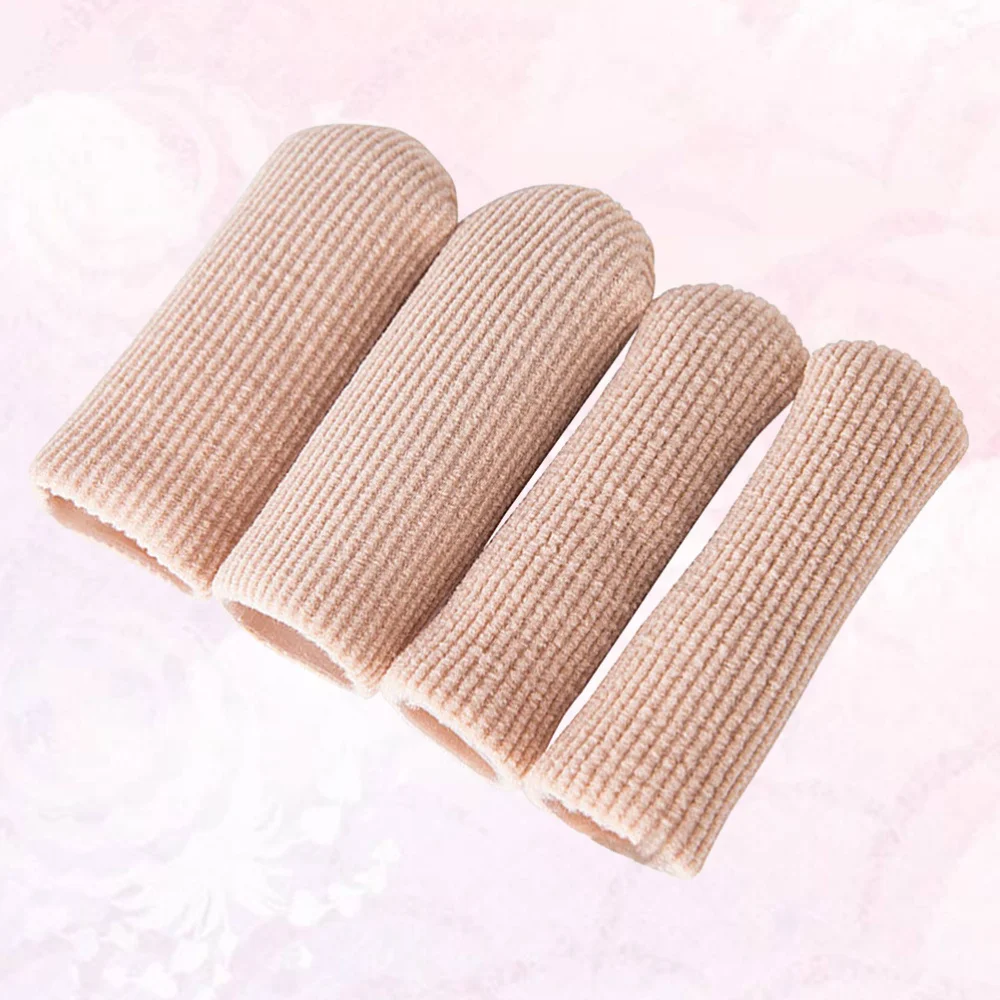 

4pcs Silicone Soft Closed Toe Cover Creative Toe Sleeve Comfortable Feet Toe Protectors (Size L, Skin Color)