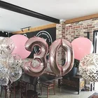 Фольгированные воздушные шары гигантского размера 40 и 42 дюйма, синиерозовые шары с большими цифрами для 0-9, украшения для дня рождения, свадьбы, помолвки, вечевечерние, Детские шары