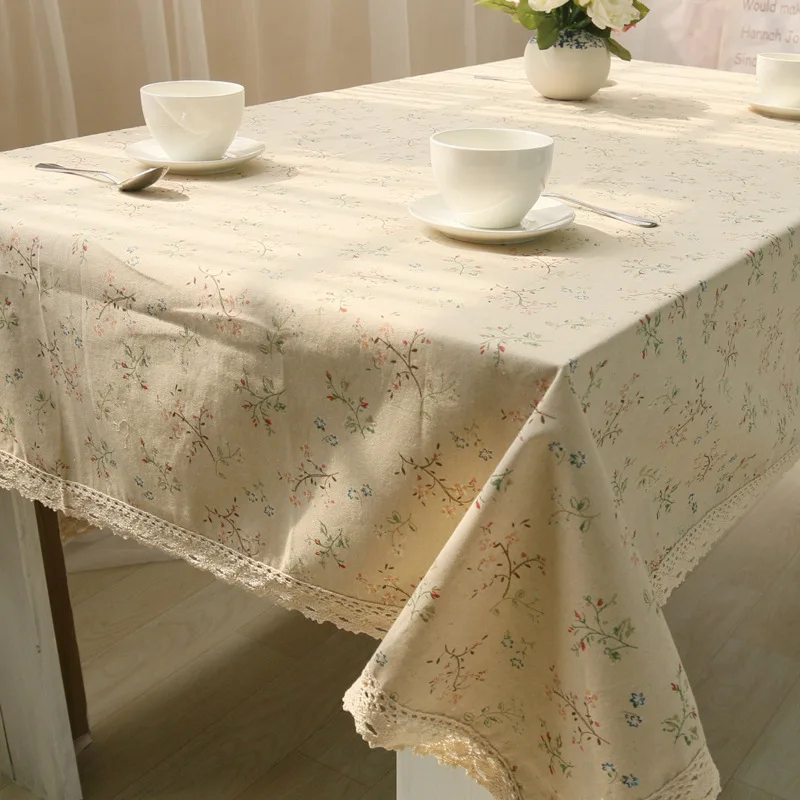 

Yaapeet Simple Floral Fresh Tablecloth Cover Towel Table Cloth Cotton and Linen Party Picnic Multi-purpose