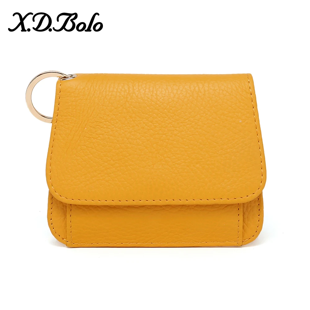 

XDBOLO Women Short Wallets Genuine Leather Female Purses Card Holder Wallet Fashion Woman Small Zipper Wallet With Coin Purse
