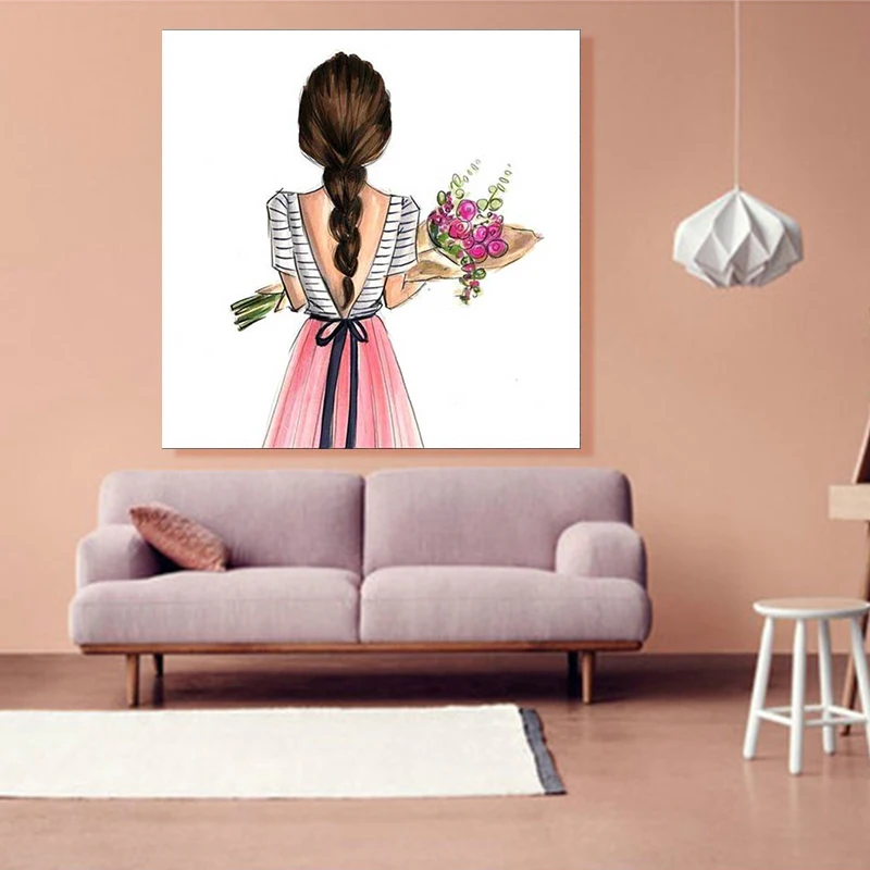 Алмазная живопись цветок вышивка стразами девушка крестиком Стразы мозаика