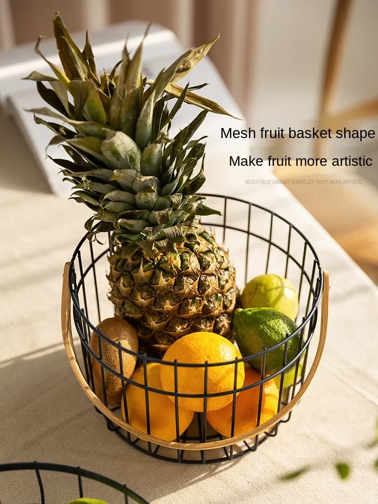 

Железная корзина для фруктов, бытовая настольная портативная корзина для хранения для кухни, банана, овощей