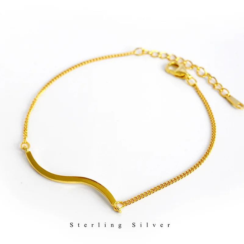 

Браслет женский из серебра 925 пробы, с минималистическими линиями