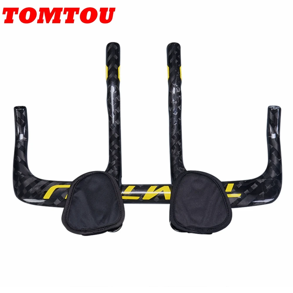 

TOMTOU 12K Углеродное волокно TT комплекты для руля велосипед TT время пробки Триатлон аэробалка упор руль Аэробика XXX велосипед Дорожные части