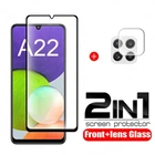 2в1 Защита экрана для Samsung A22 4G 5G пленка для объектива камеры из закаленного стекла для samsung a32 5g a52 a72 a22 5g защитное стекло
