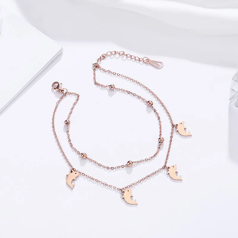 Ювелирные изделия для женщин браслеты на ногу из нержавеющей стали золотого