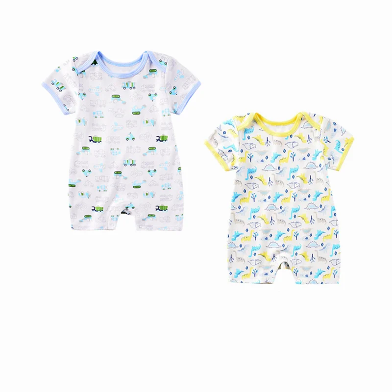 Комбинезоны для новорожденных в стиле унисекс, летняя одежда для младенцев, хлопковый комбинезон с коротким рукавом, одежда для сна, компле... от AliExpress WW