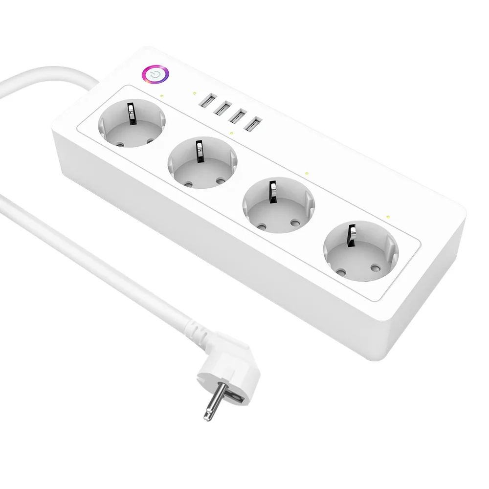 4 розетки Розетка Wifi умная лента питания с USB 4 зарядным портом, приложение Голосовое управление работает с Alexa Google Home Assistant