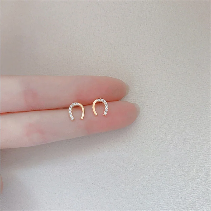 

Simple and Exquisite Small U-shaped Horseshoe Earrings Korean Fashion Sweet Earrings Women's Holiday Gifts Party Jewelry Wholesa