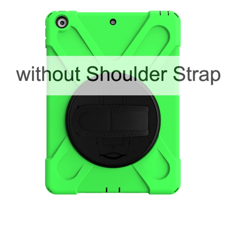 green ST Чехол для iPad 10,2 дюймов детский безопасный сверхмощный вращающийся ремешок/подставка с плечевым ремнем для iPad 7-го поколения - Цвет: green ST