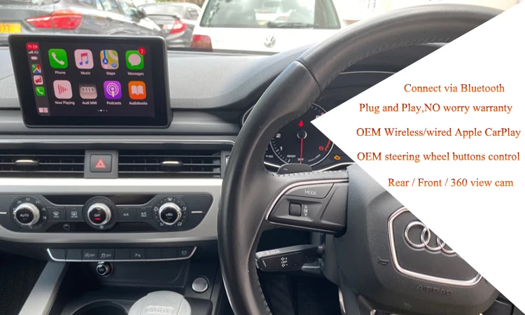 Автомобильный беспроводной модуль Apple CarPlay для AUDI A3- Поддержка Android Авто USB Зеркало Ссылка