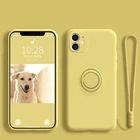 Чехол для телефона Samsung Galaxy S10E Note 20 10 9 S21 S20 FE S10 S9 S8 Ultra Plus, жидкий силикагель с кольцом-держателем, чехол на запястье