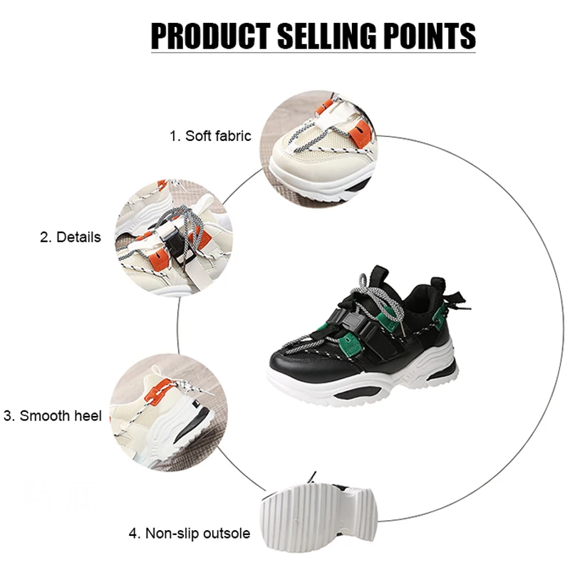

Women Shoes Thick-Sole Sports Shoes Women Running Sneakers Fashion Lace-up Casual Walking Shoes Ladies Chunky Sneakers